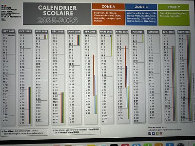 Calendrier Scolaire 2025-2026