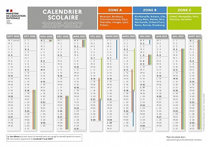 Calendrier Scolaire 2026-2027